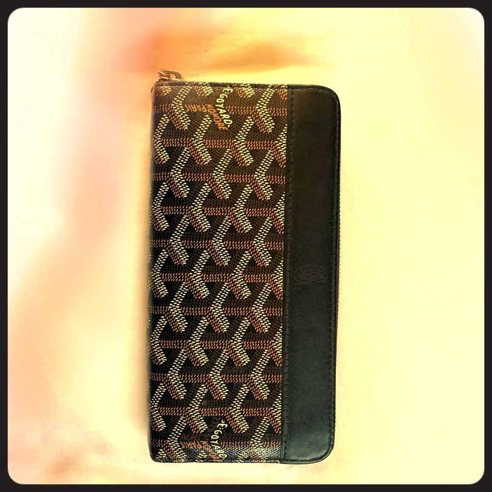 GOYARD Portofeuil Matignon Herringbone Zip Wallet